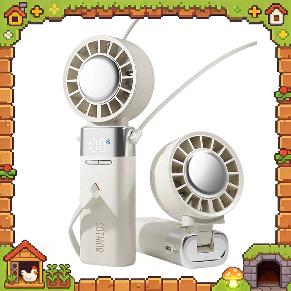 Sothing ICEZ2 Hand-Held Small Fan 100 Th Gear Super Wind Handheld Fan 19 Hours Long Battery Life Light Weight Low Noise Gifts
