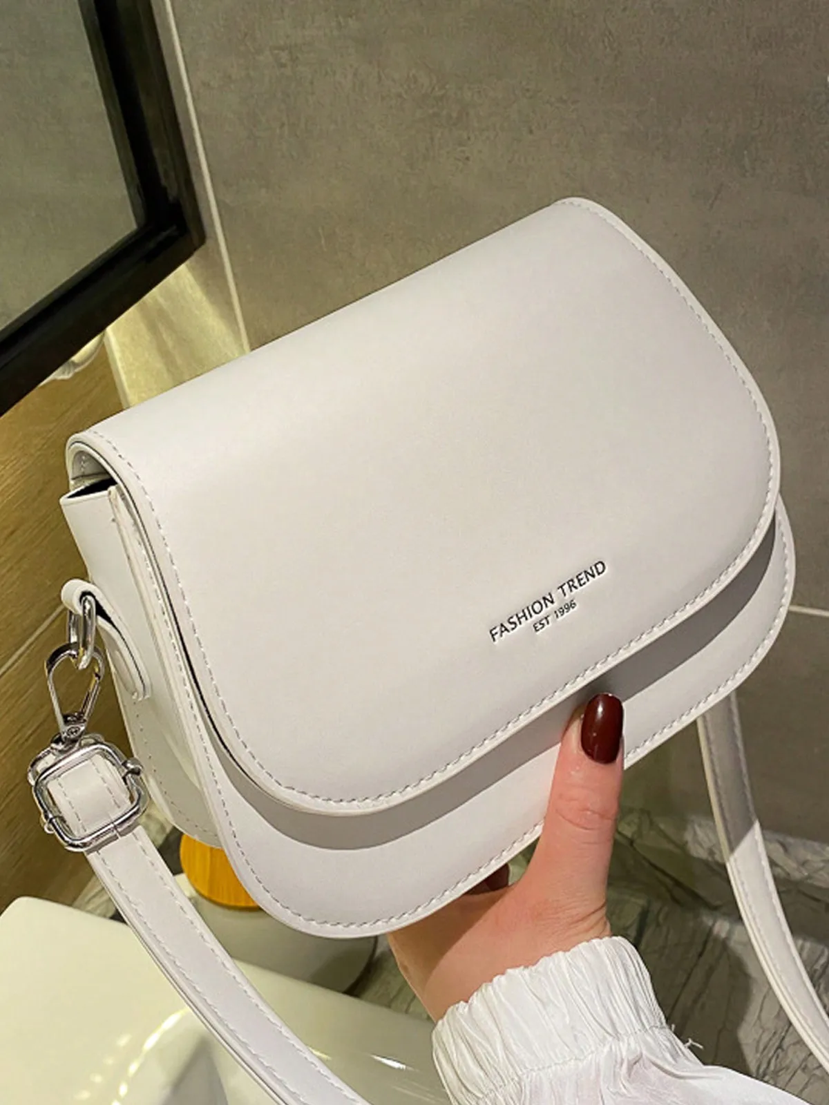 

Womens Saddle Bags Letter Pattern Shoulder Bags Small Leisure Crossbody Bags Stylish Satchel