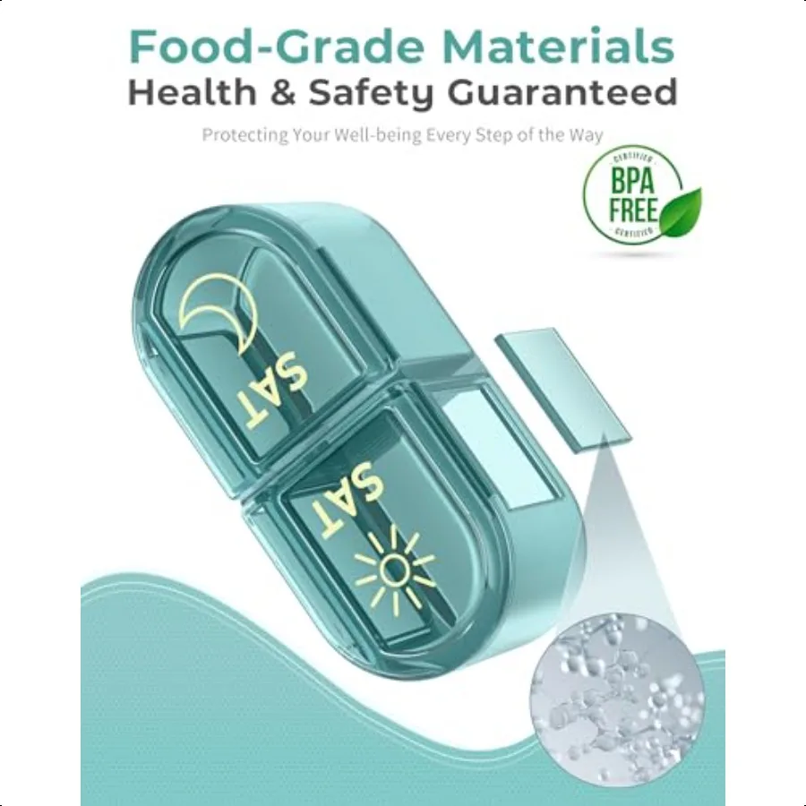 아침과 저녁 약통 7일 주간 약통 하루 2회 약통 7일 약 보관함