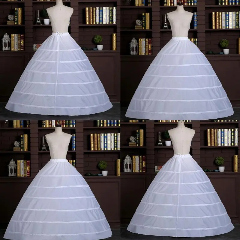 Vestido de novia súper hinchado de 6 círculos, Pannier con forro de crinolina, ropa de boda Lolita ajustable para actuación en escenario nupcial, nuevo