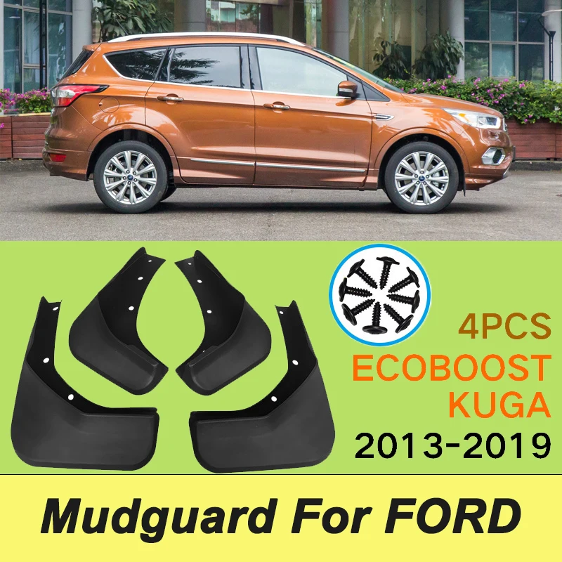 

For FORD Kuga Ecoboost 2013-2019 Automotive Tire Mudguard Waterproof Prevent Mud Splashing Car Mud Flaps 4pcs Accessories