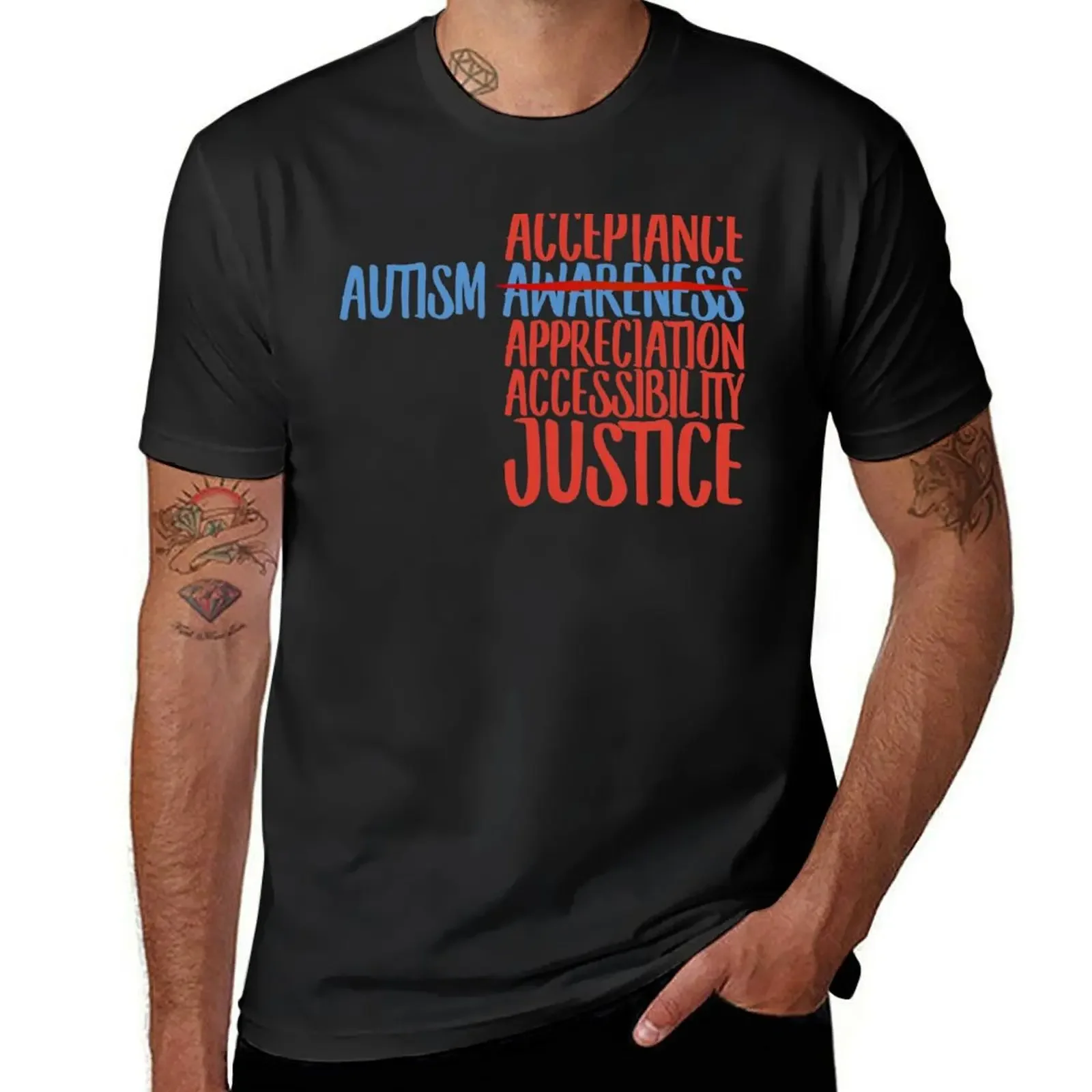 Autism Acceptance T-Shirt custom t shirt graphic t shirts korean fashion Men's clothing