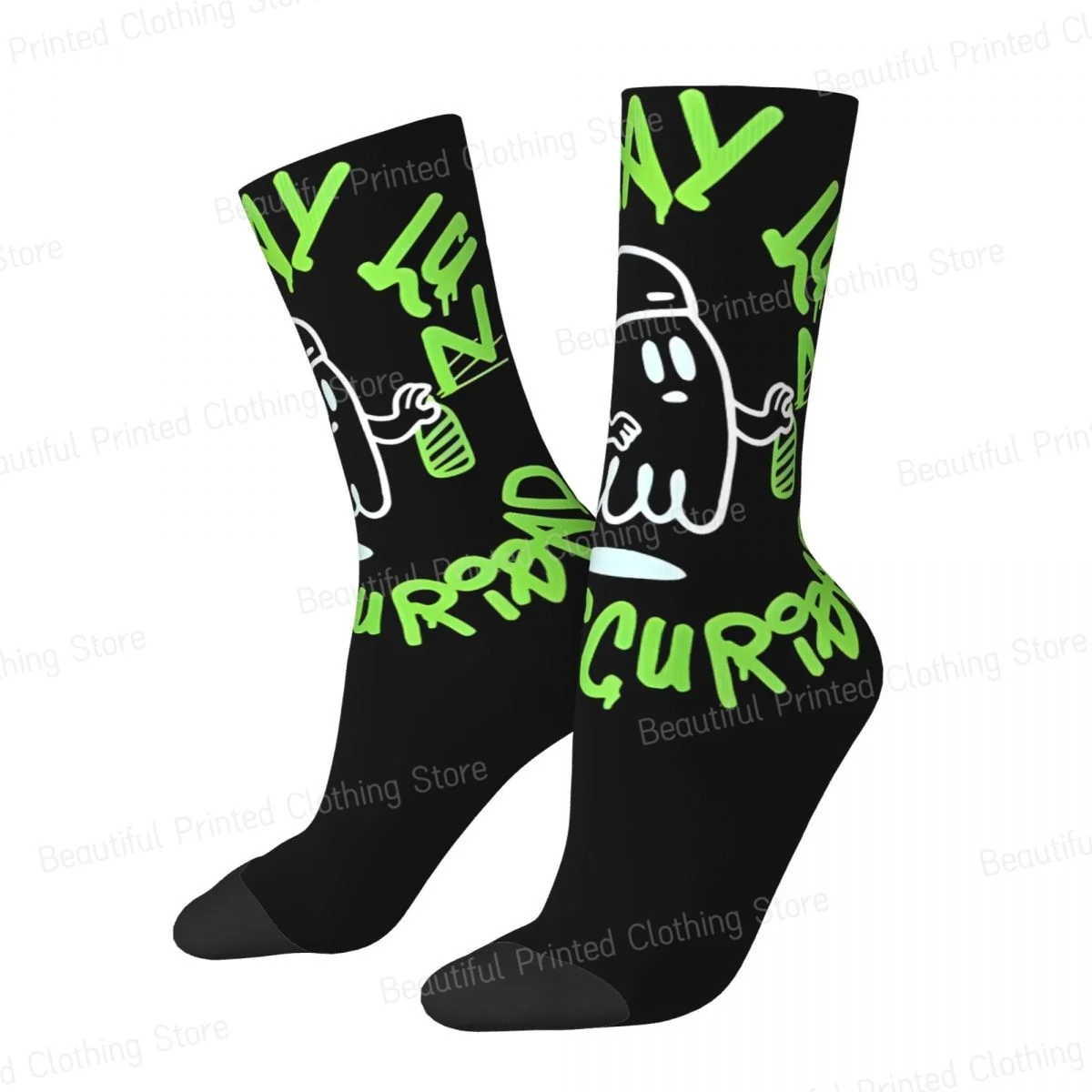 Rapero Feid Ferxxo Mor No Le Temas A La Oscuridad Calcetines unisex para las cuatro estaciones Calcetines cálidos y divertidos con estampado Street Style Crazy Sock