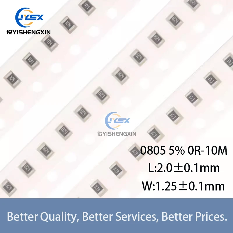 100pcs 5% 0805 SMD resistor 0R~10M 1/8W 0 0.1 1 10 100 150 220 330 ohm 1K 2.2K 4.7K 10K 100K 1R 10R 100R 150R 220R 330R 1M 10M