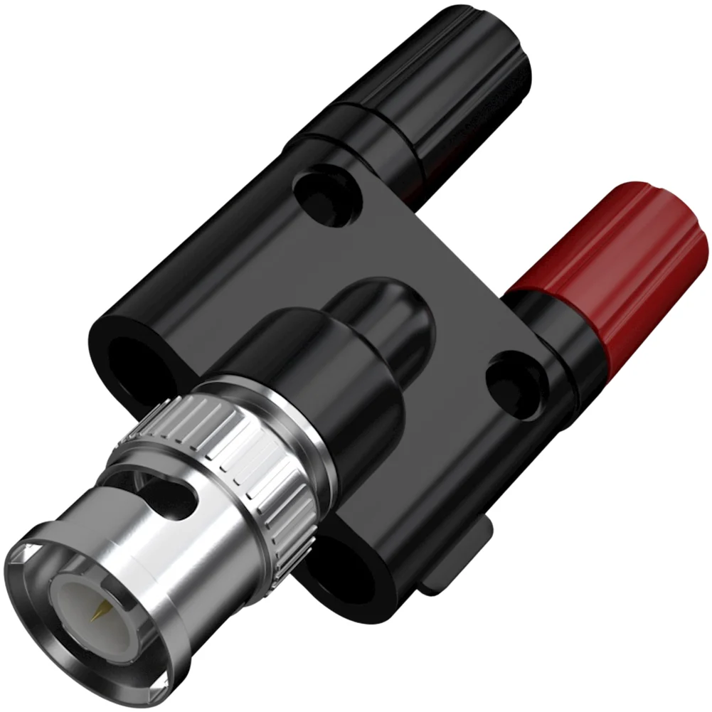 Adapter for BNC Male to Dual 4mm Banana Connectors Used in Electrical Testing Labs and Research Equipment Installations