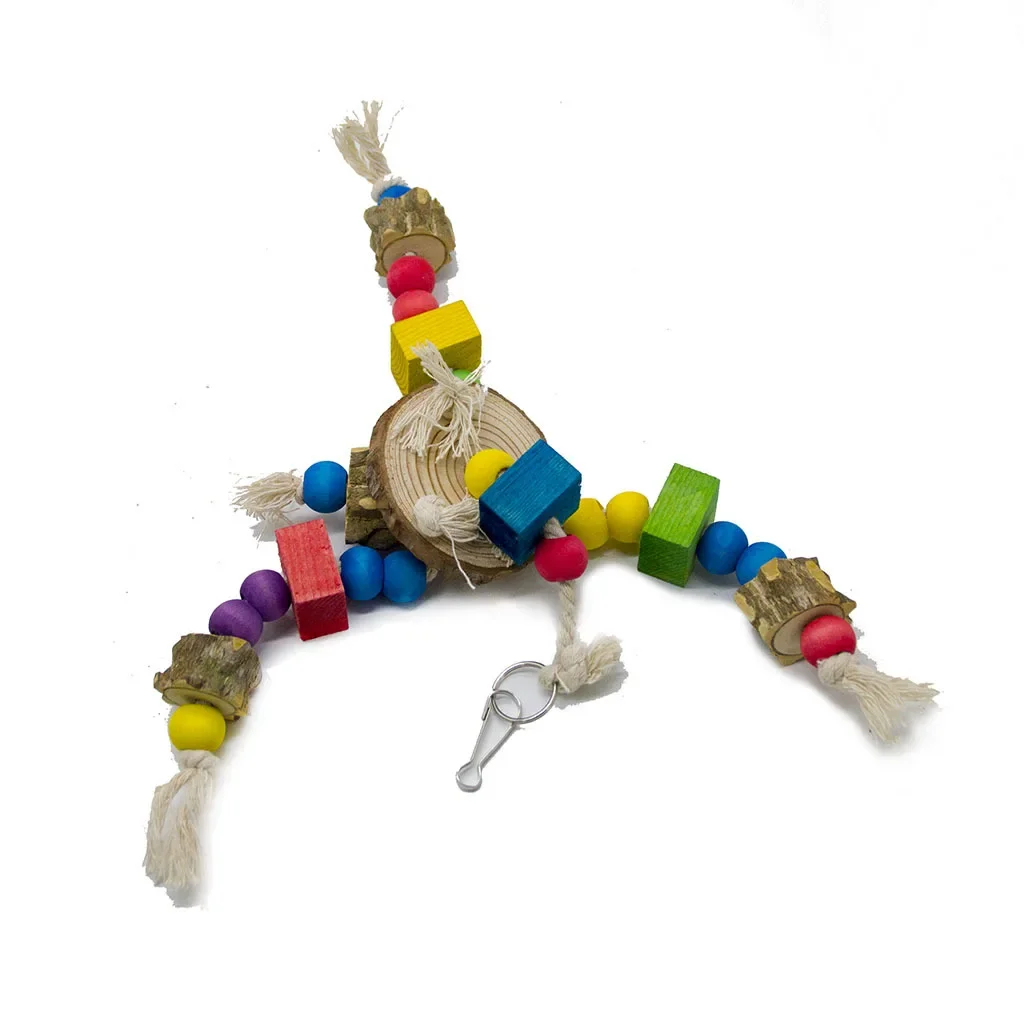 1PCS Parrot Toy Bird Toy Cotton Rope Log Chips Pepper Gnawing Climb Toy Platform