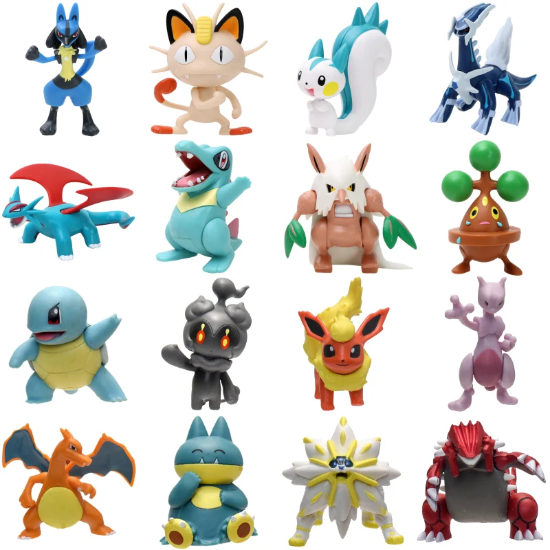 Pokemon Charizard Lucario Meowth Kyogre Mewtwo Figures Model Toys Blastoise Leafeon Flareon Solgaleo PVC Action Model Dolls Gift