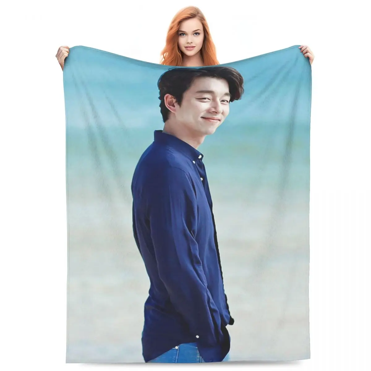 New Arrival Gong Yoo KPOP Blankets Fleece Throw Blanket Breathable Throw Blankets for Home Bedroom Office Throws Bedspread Quilt