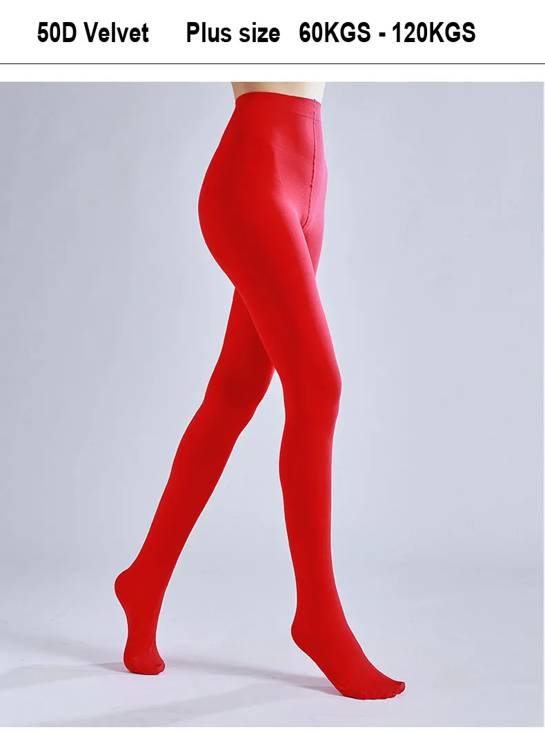 18 Farben Übergrößen-Strumpfhose Damen Bunte Warme Sexy Strumpfhosen 60-120KG Strumpfhose Große Elastische Lange Strümpfe – Detail 8