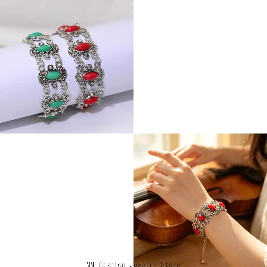 Vintage Bracelet Wristband with Oval Detail for Daily Wear Styling D0UB