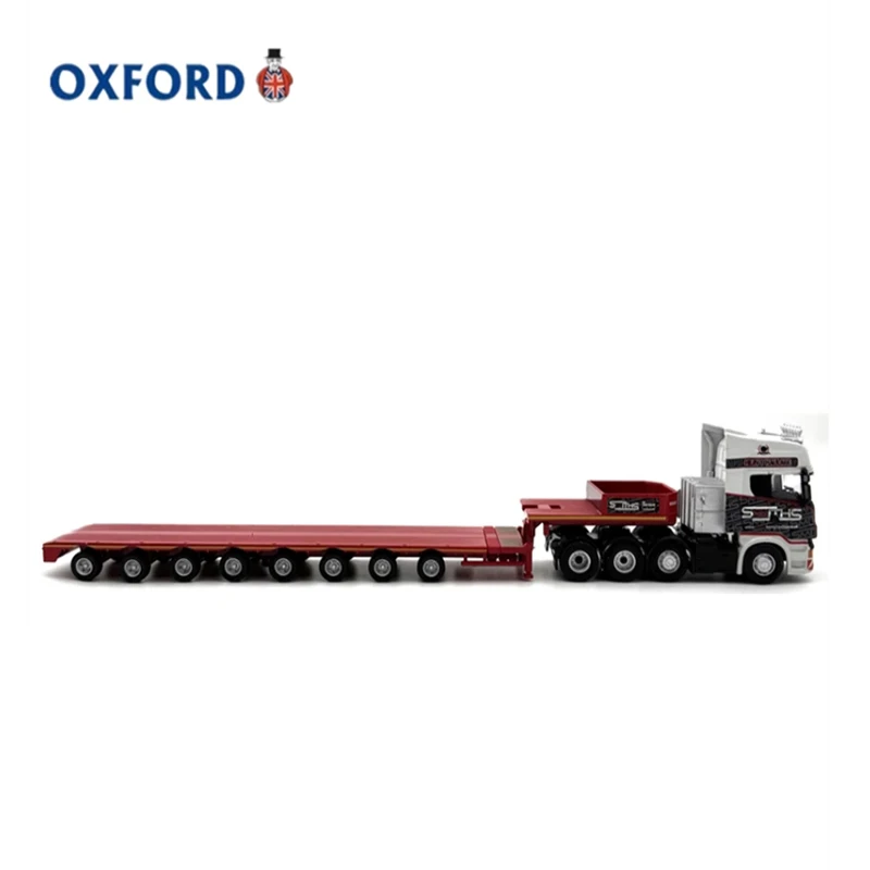 1:76 Oxford Diecast skala Multi Axle Trailer truk semi-trailer Model mobil logam campuran produk jadi simulasi Model statis anak laki-laki