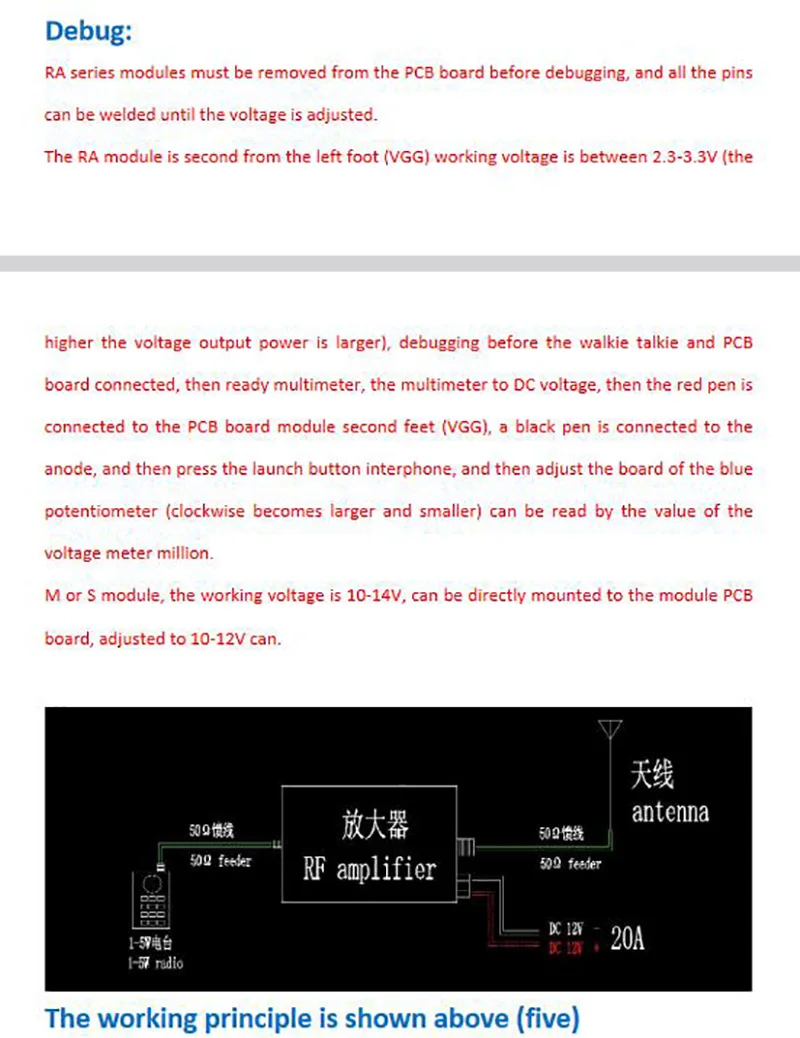 80W RF Power Amplifier Transceiver conversion for 130-170M 400-470M RA30H4047 RA60H4047 UHF VHF 433M walkie-talkie Radio M57729