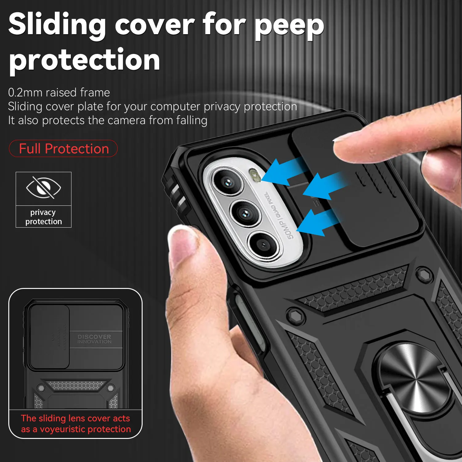 For Motorola Moto G52 G82 Case Ring Stand Armor Anti-fall Slide Camera Kickstand Case For MotoG52 MotoG82 G 52 82 Magnetic Cover