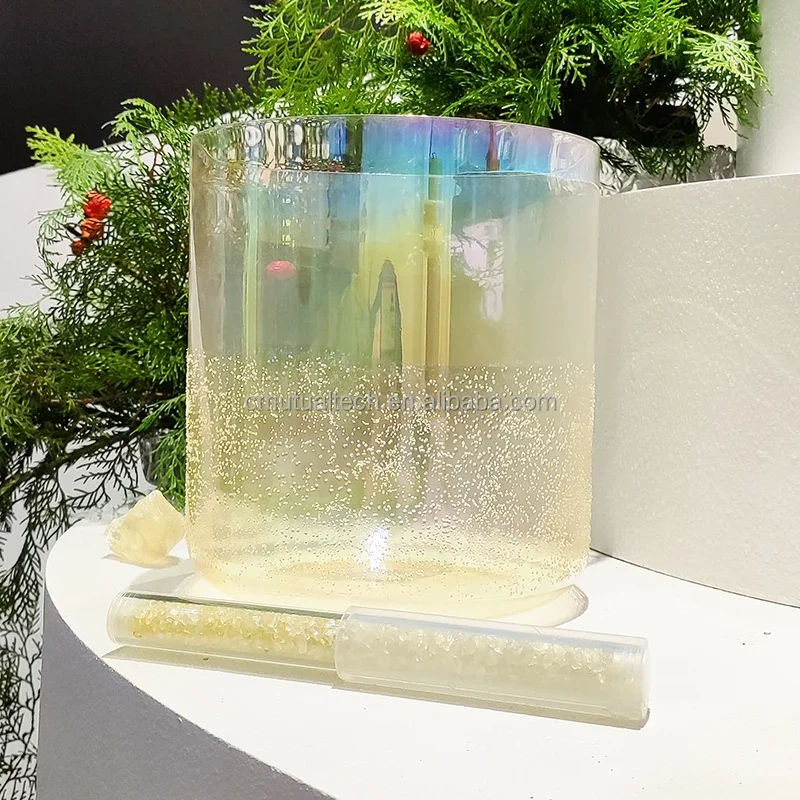 High Grade Alchemy Crystal Bowl Citrine Quartz Sound Therapy Crystal Singing Bowl 432Hz Sound Healing Instrument