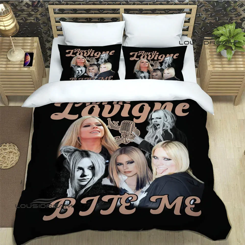 Singer A-AVRIL LAVIGNE Print Bedding Sets exquisite bed supplies set duvet cover bed comforter set bedding luxury birthday gift