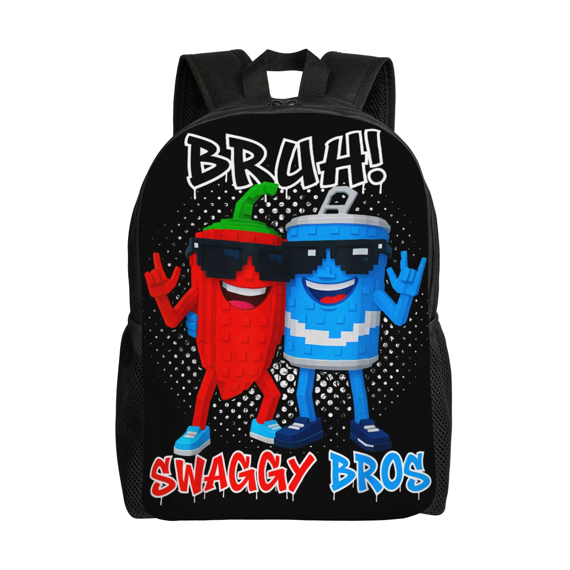 

Забавный игровой рюкзак Bruh Swaggy Bros: Оригинальные рюкзаки для студентов, унисекс, для тренировок, большие школьные сумки, индивидуальный дизайн