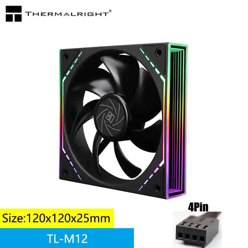 

Thermalright TL-M12 chassis cooling fan, 12cm argb unlimited frame fan, colorful halo PWM cooling fan