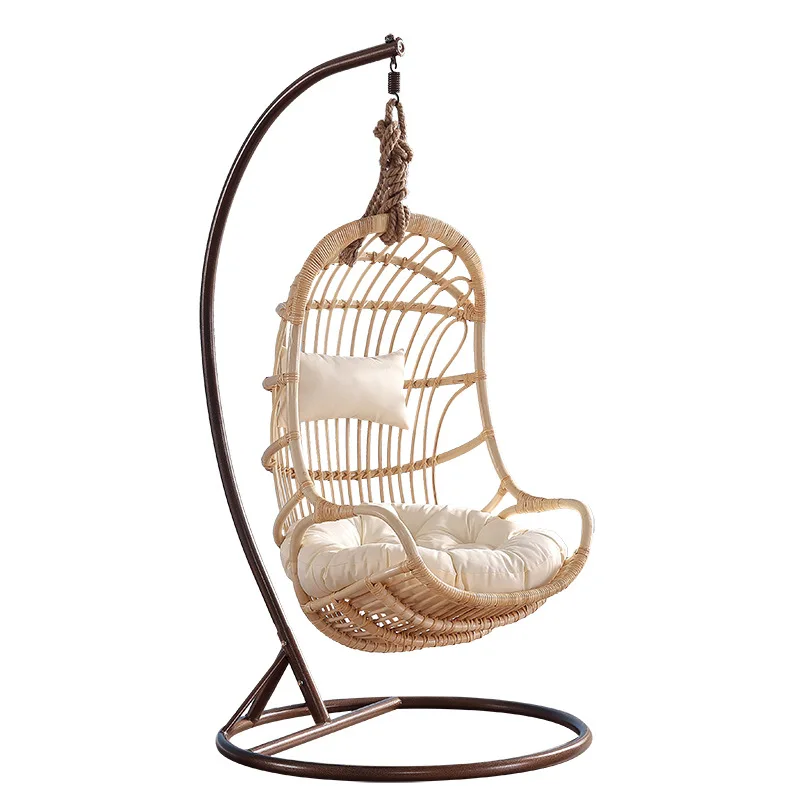 Genuine rattan hanging chair - Nordic country-style outdoor furniture, suitable for balconies, indoor homestays, and home use