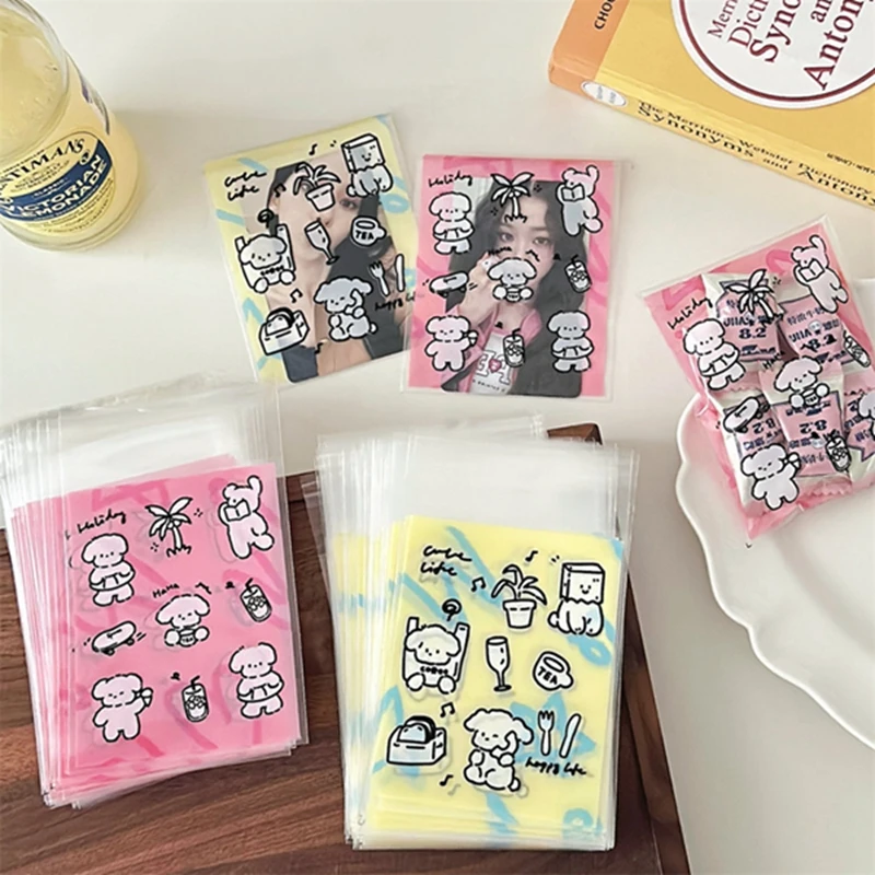 

50Pcs/set Transparent Self Adhesive Seal Bags Cute Cartoon OPP Plastic Cellophane Bags Gifts Bag & Pouch Jewelry Packaging Bags