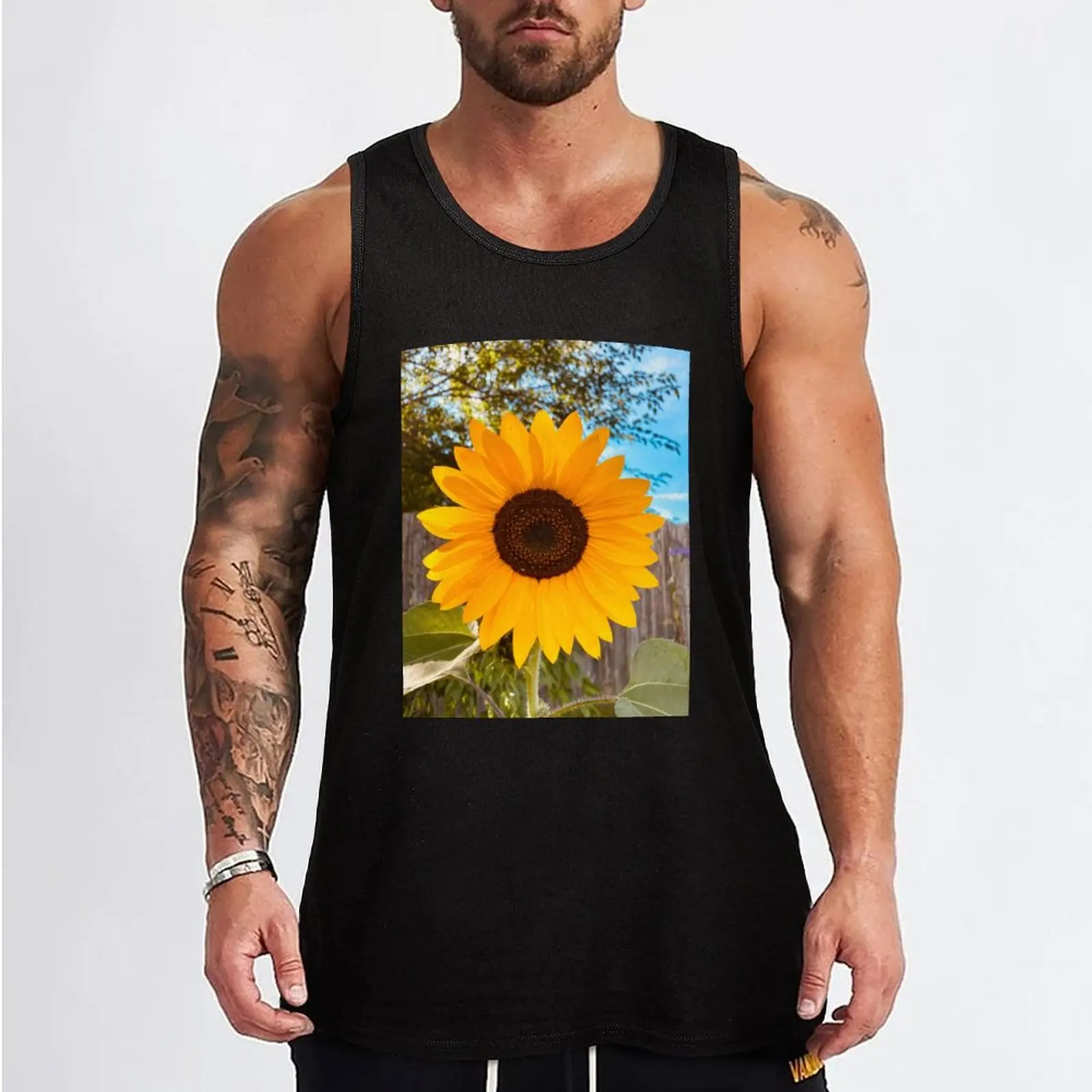 Sunflower Tank Top muscular man gym t-shirts Gym T-shirts for men