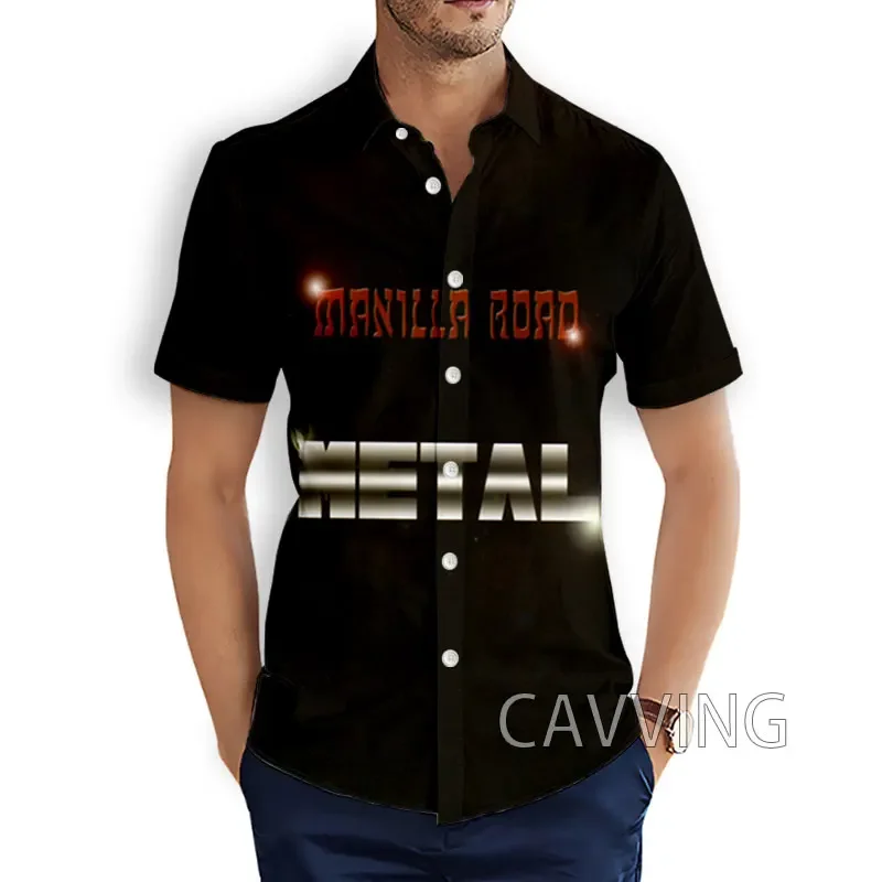 CAVVING-camisas informales con estampado 3D de Manilla Road para hombre y mujer, camisas transpirables sueltas de manga corta a la moda, h01