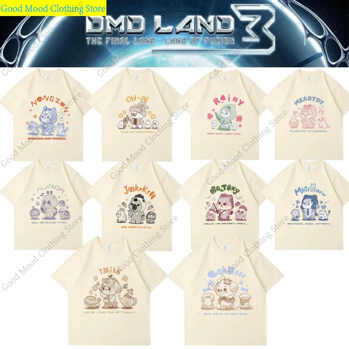 Dmd Land 3 Doumundi T Shirt THE FINAL LAND LAND OF FUSION Same Print T-shirt Summer High Quality Cotton Short Sleeve Tee Tops