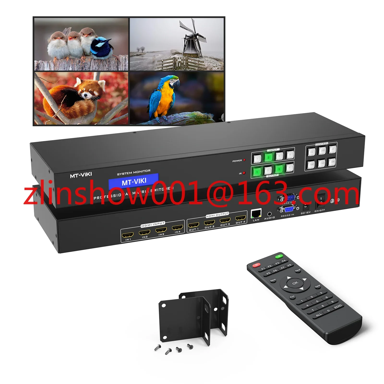 4K 30Hz Video HDMI Matrix 4x4, MT-ViKI HDMI Matrix Switcher Splitter 4 in 4 out EDID