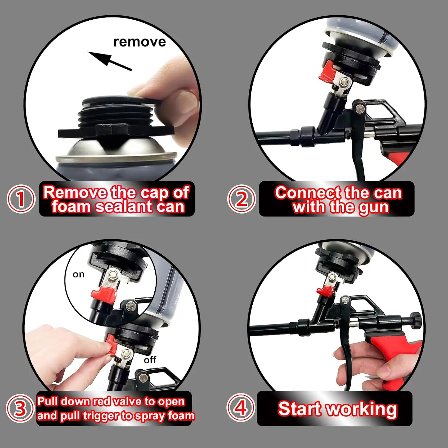 PTFE-Coated Foam Tool Compatible with Standard Foam Cans and Engineered for Accurate Dispensing in Confined Spaces