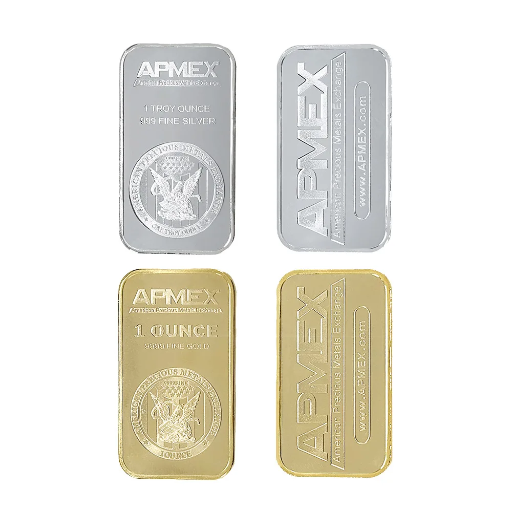 

1/5/10//100 pcs America 1 oz APMEX Silver Bars Bullion 1 troy Ounce 999 Silver-plated Bullion Collectible Crafts Souvenir Gifts