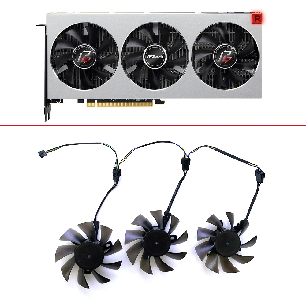 75MM 4PIN Double roller balls DIY FD7010H12S FD8015H12S Cooling Fan AMD RX RADEON VII GPU FAN For XFX ASUS MSI RX RADEON VII Fan