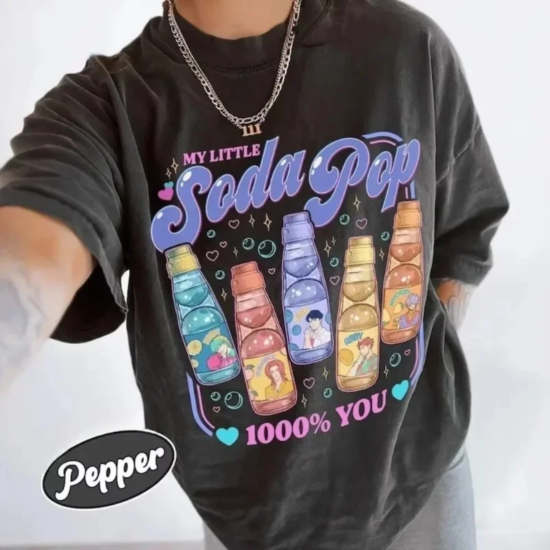 

Women T-shirts Kpop Demon Hunters Saja Boys Soda Pop Graphic Printed Casual Cotton Comfortable Classic Outdoors Female Clothing