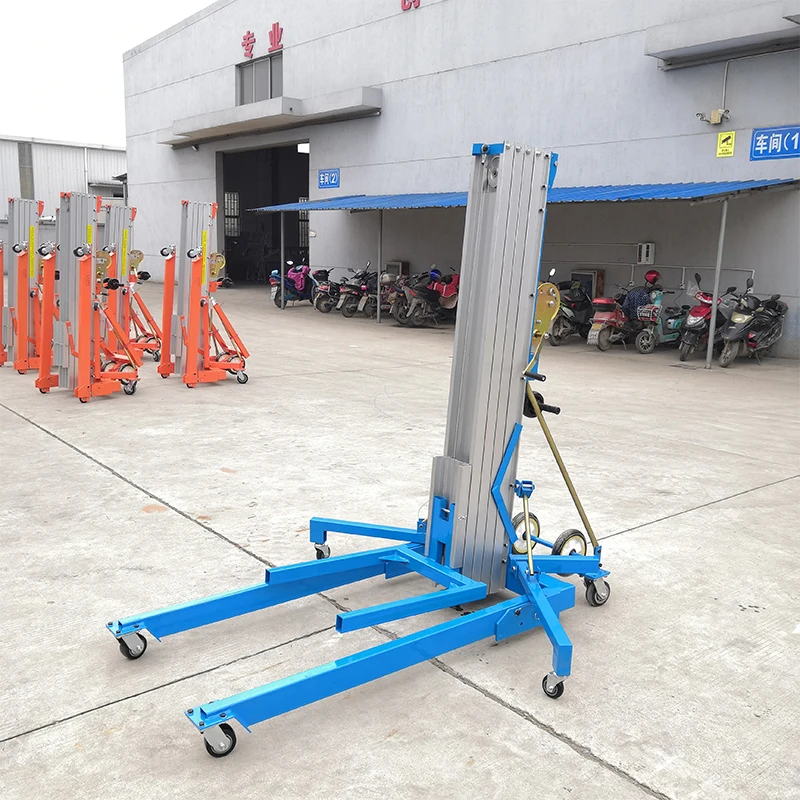 3.5/5/6.5/7.9M Manual Lifting Aerial Work Platform Portable Aluminum Alloy Tower With Rollers Exhibition Stage Construction