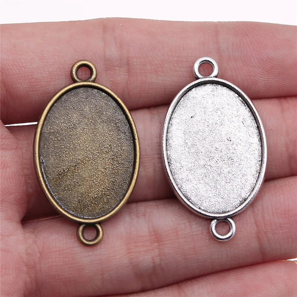 WYSIWYG 10 sztuk 18x25mm 13x18mm wewnętrzna rozmiar w stylu Vintage antyczny brąz antyczne srebro kolor podstawa z kameą i kaboszonem ustawienie złącze — zdjęcie 2