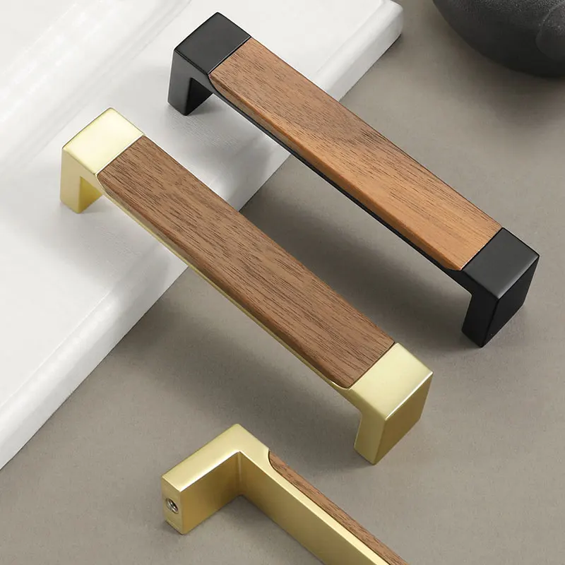 ตู้ครัวไม้จับวอลนัทสีดําห้องนอนตู้เสื้อผ้า Dresser ดึงเฟอร์นิเจอร์สไตล์จีนจับฮาร์ดแวร์