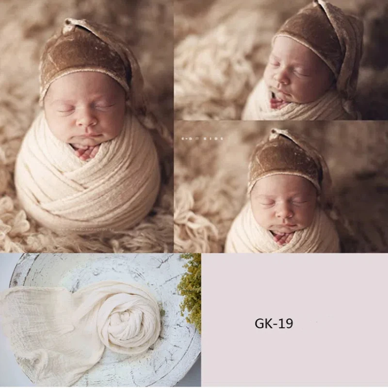 8 Color New Baby Newborn Photography Props Postpartum Baby Hundred Day Baby Photography Clothing Bubble Gauze Wrapping Cloth