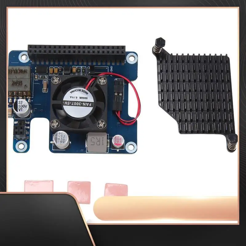N34R-Para raspberry pi 5 poe hat 802.3af/at placa de expansão com ventilador de refrigeração para raspberry pi 5 preto