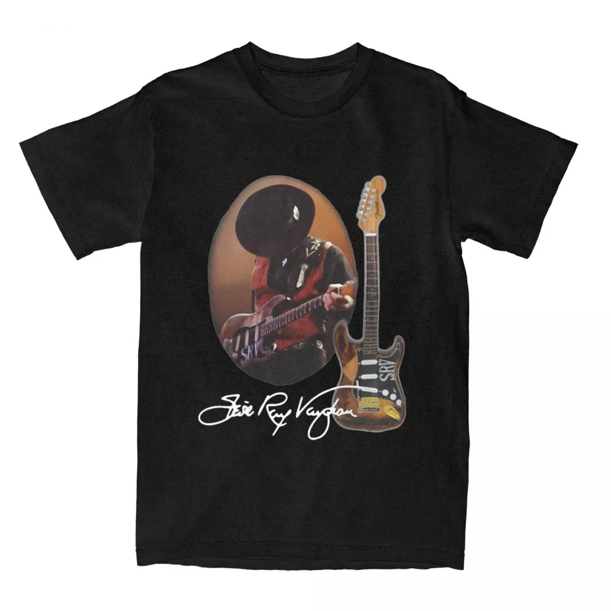 Men Women\'s Stevie Ray Vaughan Guitar T Shirts Stuff pop music Pure Cotton T-shirt Clothes Fun Tee Shirt New Arrival