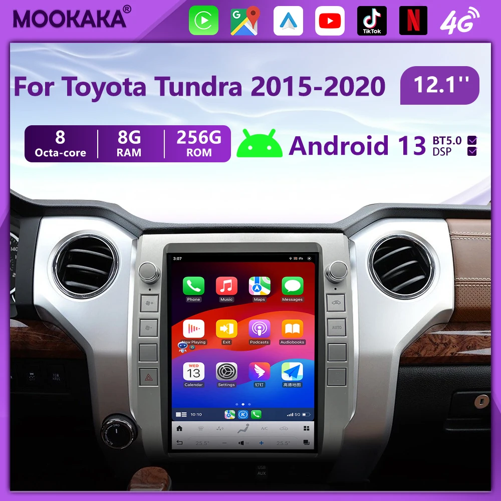 Vertical Screen For Toyota Tundra 2015-2020 Android Car Radio Multimedia Player Auto Navigation GPS Autoradio Wireless Carplay
