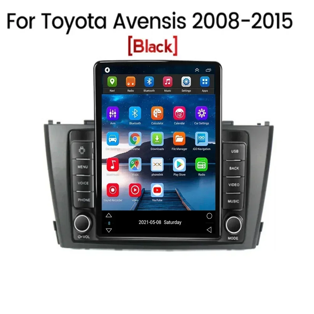 New Android 14.0 System 8-Core For Toyota Avensis 3 2008-2015 For Tesla Style Car Radio Multimedia Player Wireless CarPlay Auto