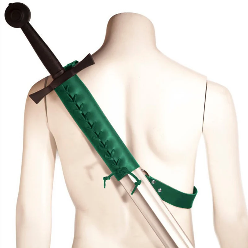 Medieval PU Leather Sword Sheath Scabbard Holder Viking Knight Pirate Cosplay Costume Shoulder Back Longsword Holster Frog LARP view 6