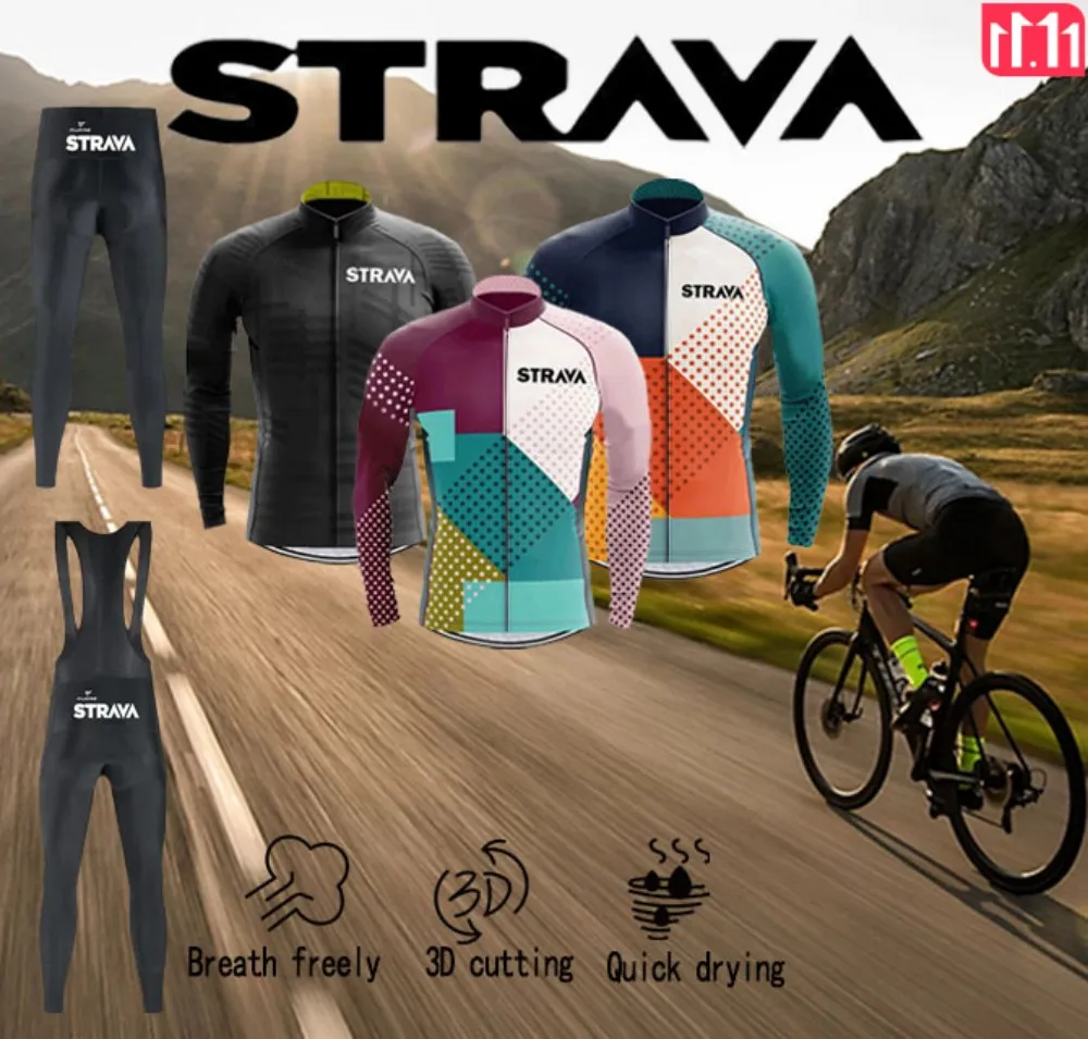 

STRAVA Spring-Autumn Long Sleeve Jacket Road Mountain Bike Sportswear Camping Halloween Thanksgiving Christmas Gifts