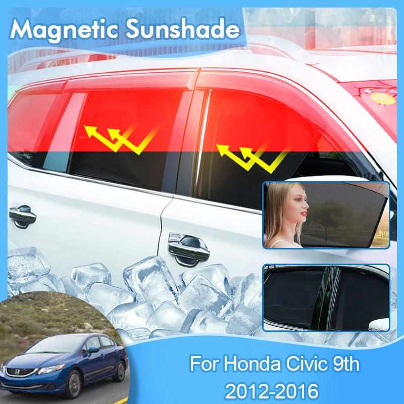 

Magnetic Sunshade For Honda Civic 9th 2012 2013 2014 2015 2016 UV Protection Sunshade Visor Privacy Car Accessories Auto Parts