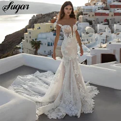 Sweetheart Princess Wedding Dresses for Bride Appliques Lace Bride Gowns Mermaid Long Train Custom Made robe de mariée 2026