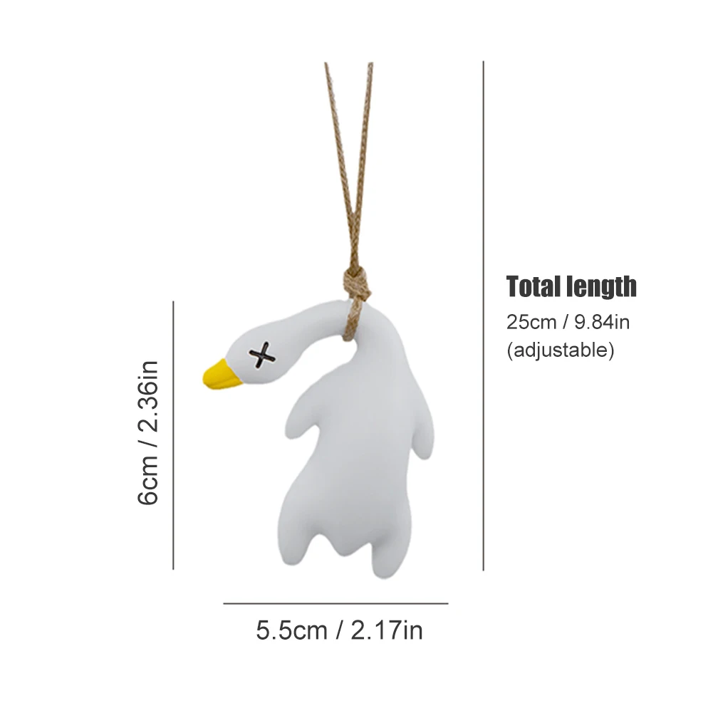 Car Hanging Pendant Rearview Mirror Decoration Cute Roasted Duck Car Mirror Ornaments For Women Girl Car Interior Accessories