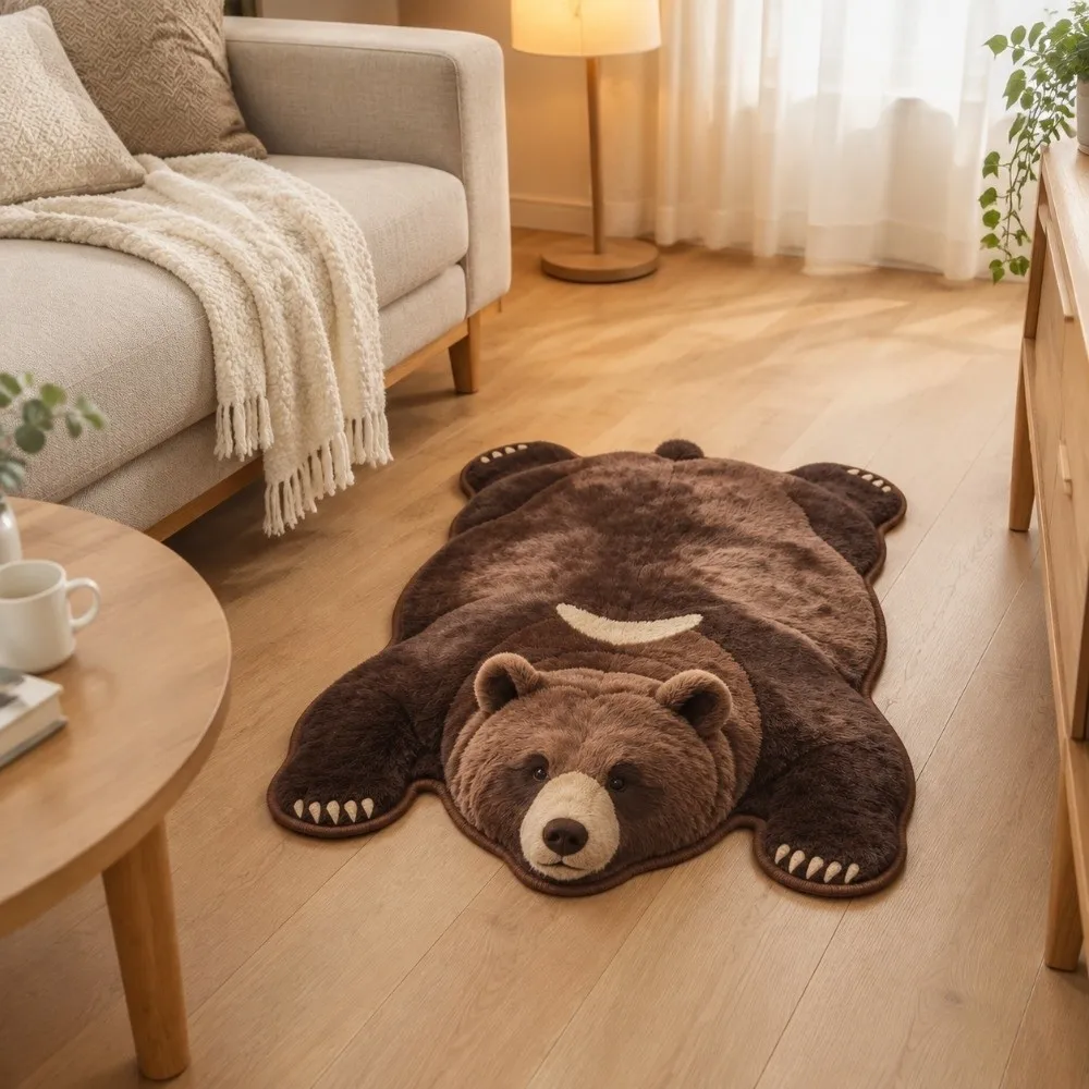 Soft Faux Cashmere Faux Animal Print Rug Non Slip Backing Moisture Absorbent Entryway Door Mat Machine Washable
