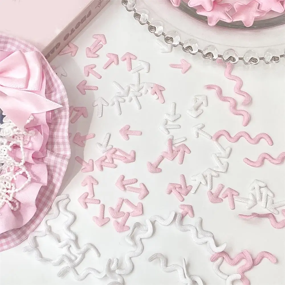 10 قطعة/الحزمة الوردي الأبيض القلب نجوم غطاء البطاقة الديكور DIY بها بنفسك اكسسوارات المواد اليدوية لوازم الخياطة ديكور موجة السهم ديكور #2