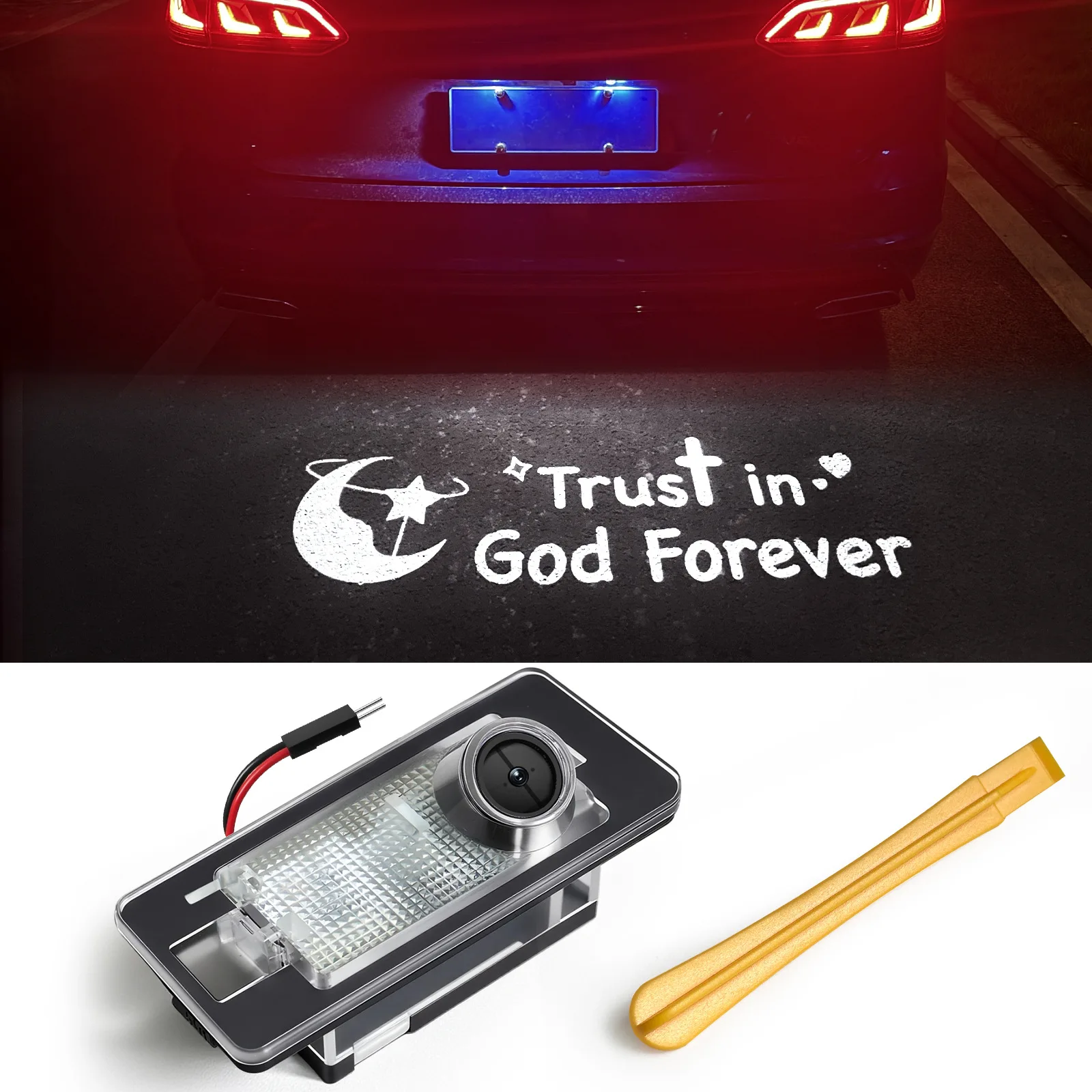 

For Audi VW BMW Car License Plate Projection Lights Canbus Free Error Car Taillights Reverse Lamp Lightfast Logo Light