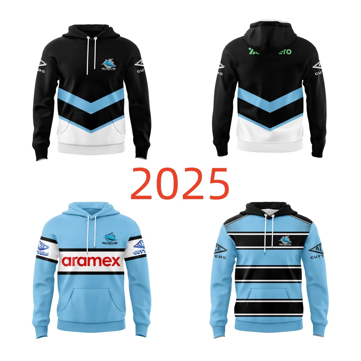 

Толстовка с капюшоном Sharks 2025 Home/Warm Up, высокое качество