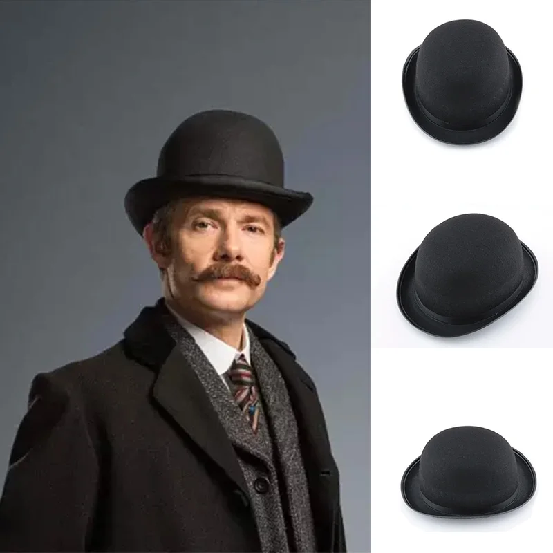 

bowler hats Top hats for men solid black magician hat gentleman sombrero de copa británico magic show Halloween sombrero hombre