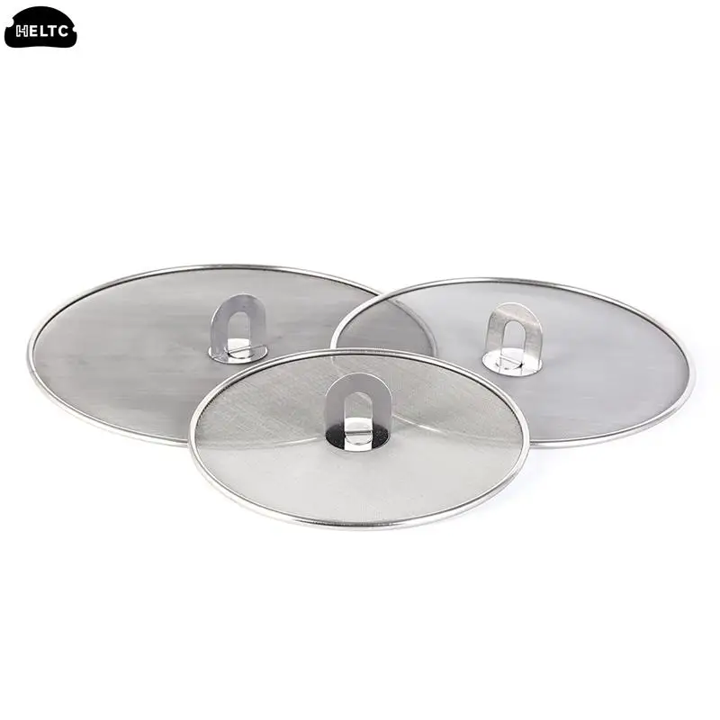 Size 25/29/33cm Stainless Steel Splatter Screen Mesh Pot Lid Cover Silver Oil Frying Pan Lid Cooking Tools Kitchen Accessories